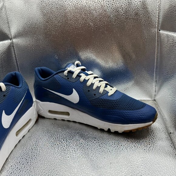 Size 11.5 Nike Air Max 90 Ultra Essential Mens Blue Running Sneakers 819474-402 - Picture 4 of 11